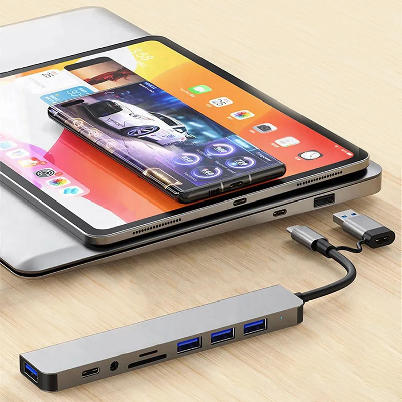 ฮับ USB Type C 8 in 2 พร้อมอะแ - Desk Setup Usb Hub บทวิจารณ์และราคา