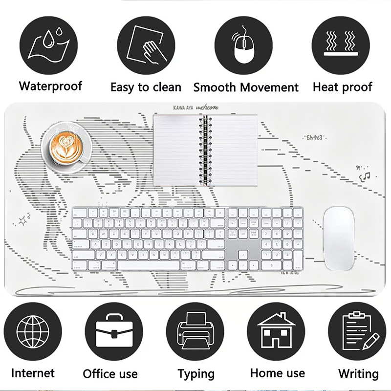 แผ่นรองเมาส์หนังลายการ์ตูนอนิเ - Desk Pad Leather Large บทวิจารณ์และราคา